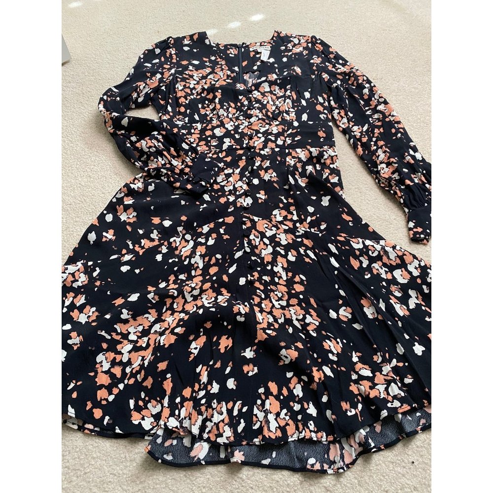 Whistles Mottled Animal Button Dress Size 6 - Picture 6 of 10